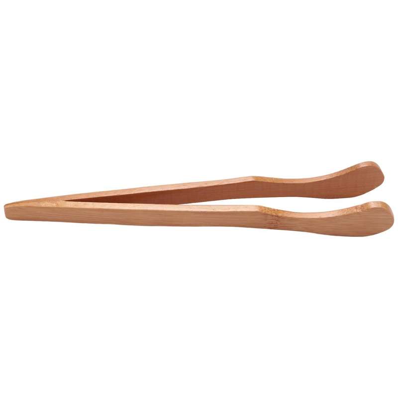 12PCS Bamboo Toaster Tongs, 7 Inch Wood Kitchen Tongs, Reusable Wood Cooking Tongs, for Toast, Cooki