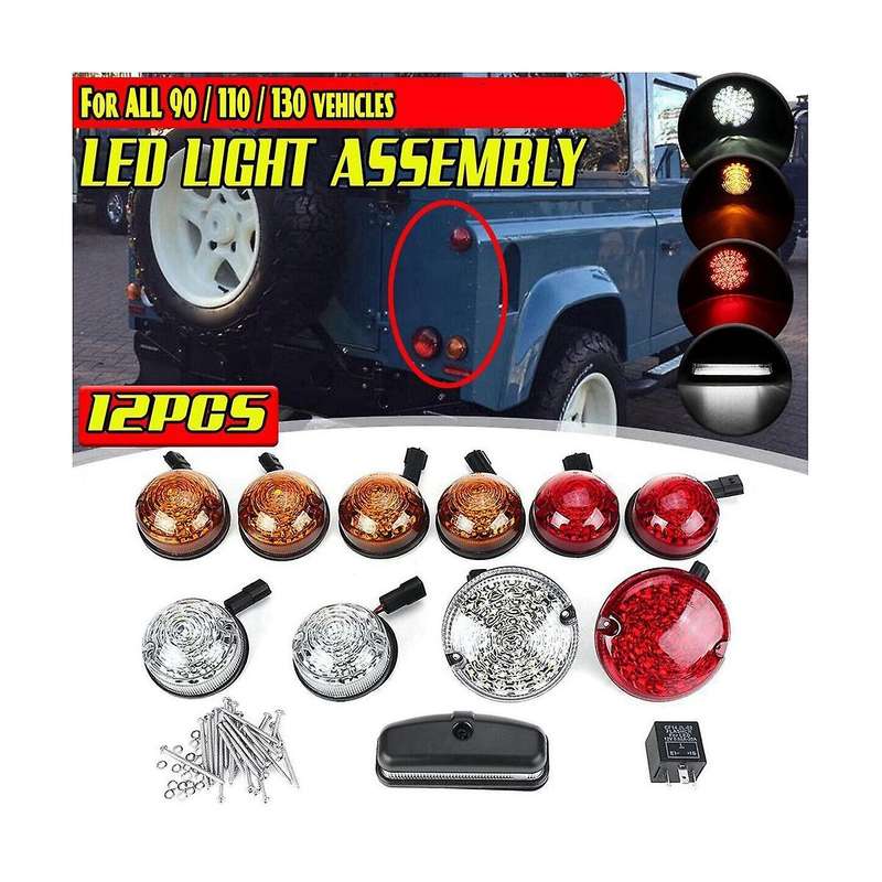 12pcs Car Front Rear Signal Indicator Lamp Stop Fog Reversing License Plate Light for 90 110 130