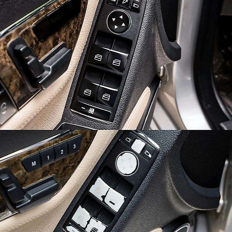 12PCS Car Door Armrest Window Switch Button Trim Cover Sticker for ML GL C E G Class W204 X166