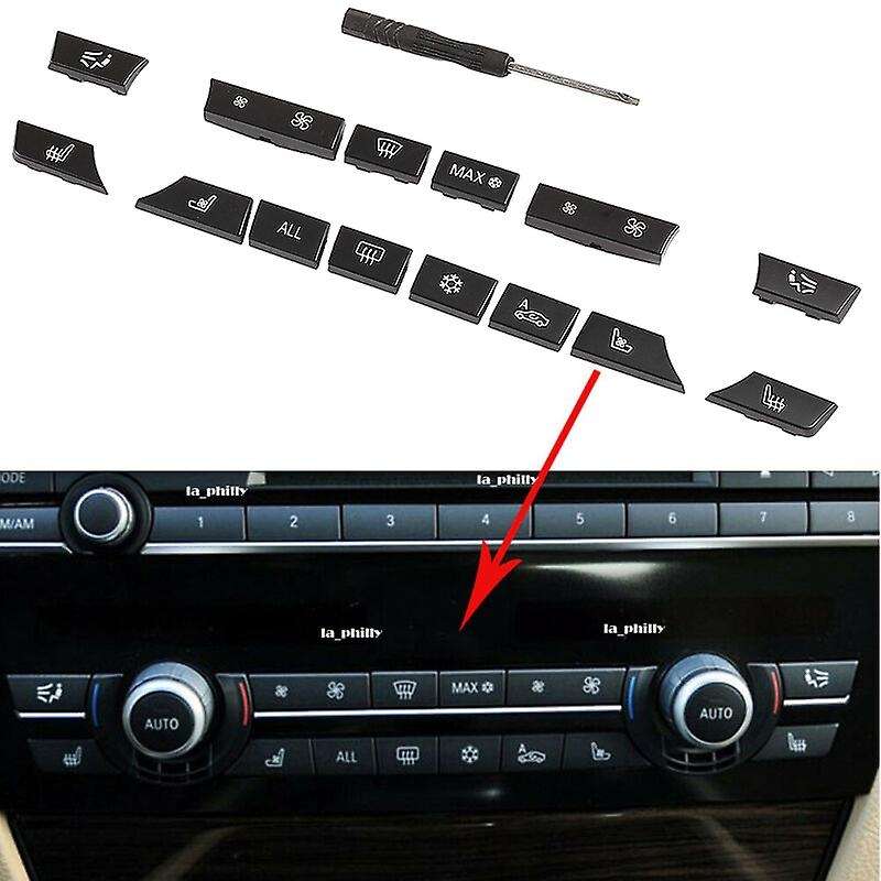 12Pcs Car Dashboard A/C Control Switch Button Key Caps Repair Kit for  5 7 Series F07 GT/F10/F11 F01