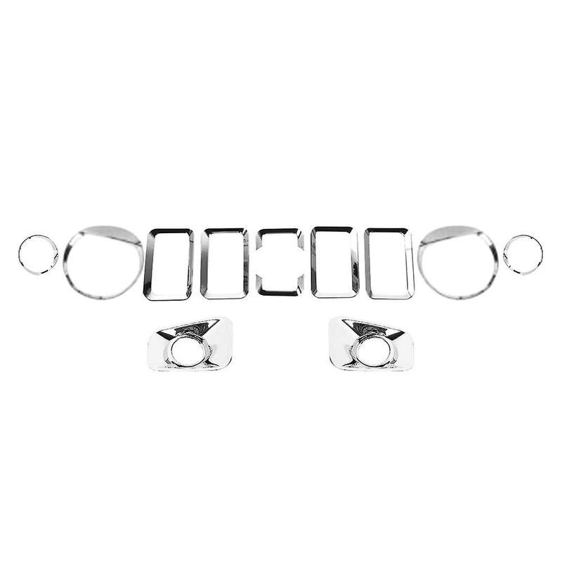 12Pcs Car Front Grille Headlight Turn Signal Trim Frame Front Fog Lamp Decorative Cover for Jimny 20