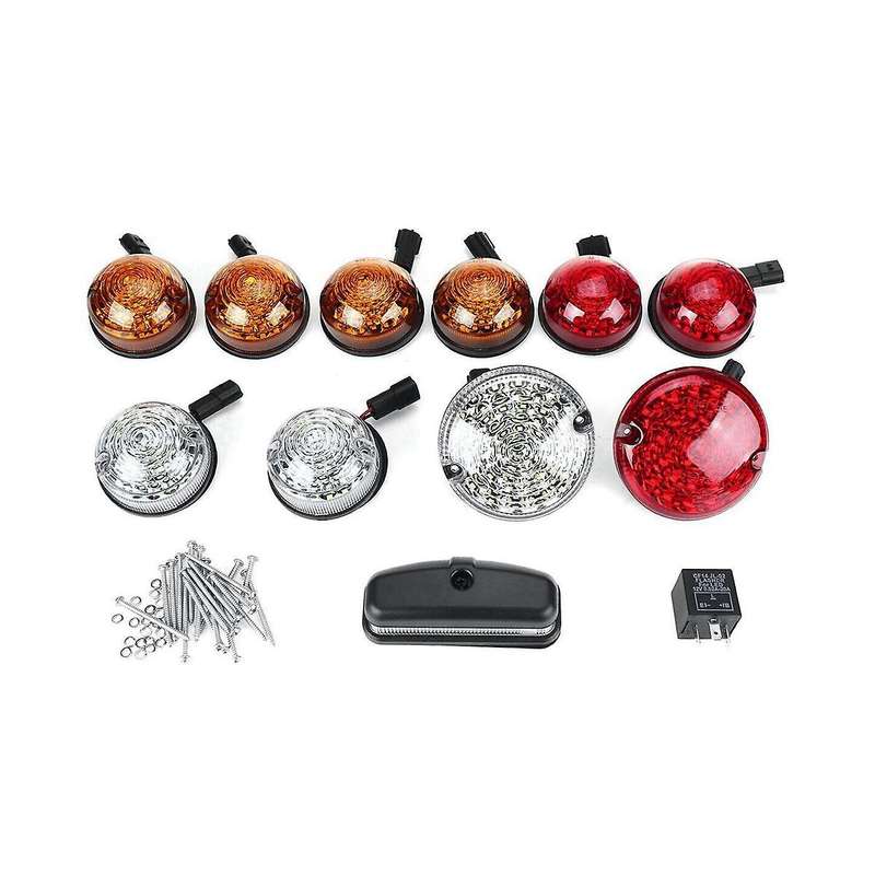 12pcs Car Front Rear Signal Indicator Lamp Stop Fog Reversing License Plate Light for Land 90 110 1