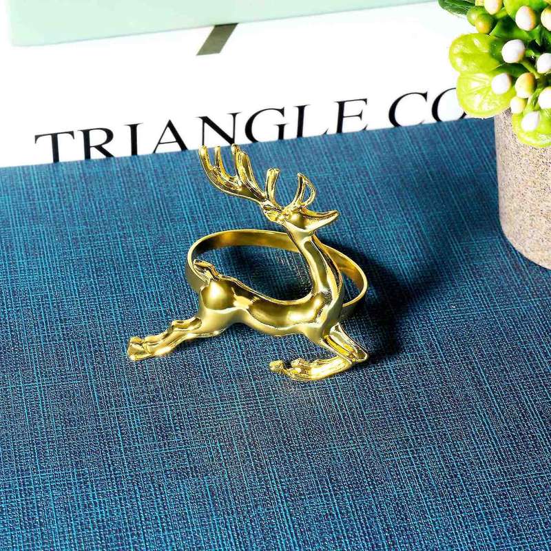 12Pcs Christmas Elk Deer Napkin Rings Alloy Napkin Table Decoration