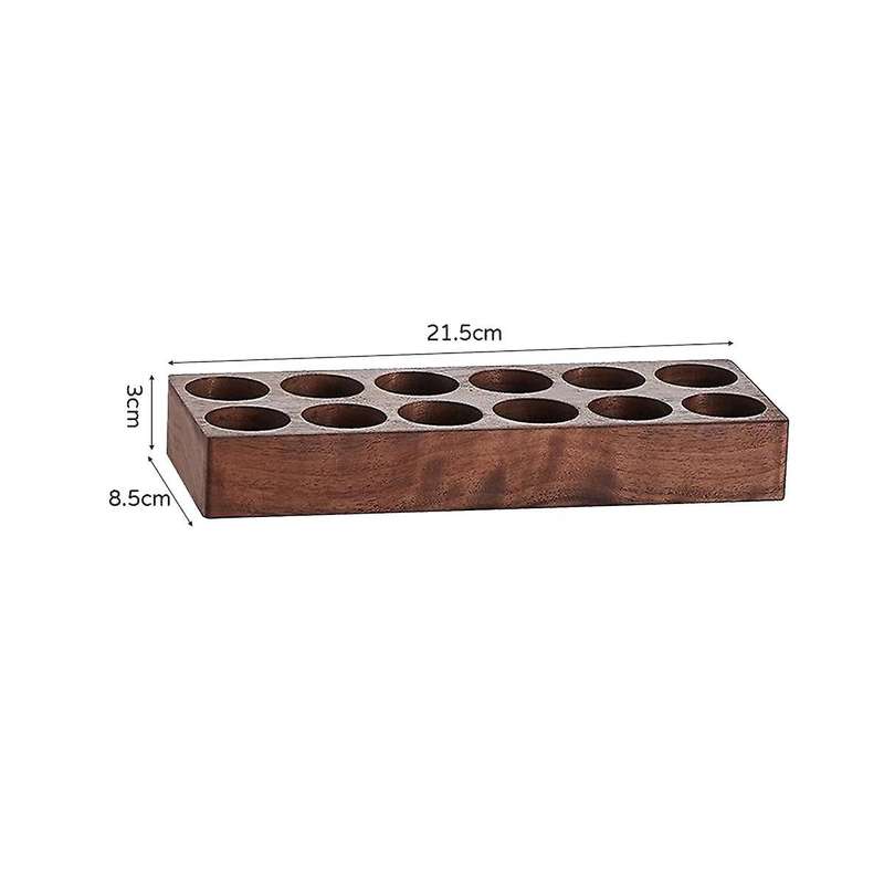 12pcs Coffee Bean Storage Tubes Coffee Bean Cellar Wooden Display Stand and Funnel Espresso Accessor