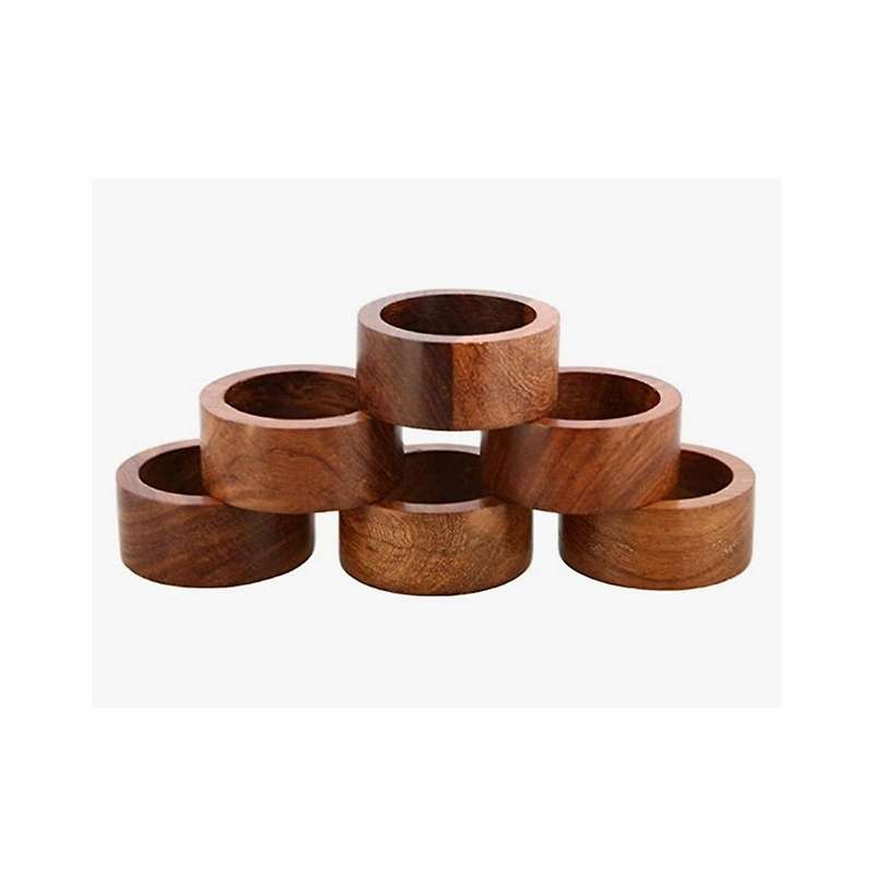 12Pcs Craft Wooden Napkin Ring for Weddings Party Dinner or Every Day Use Decoration Napkin Ring for