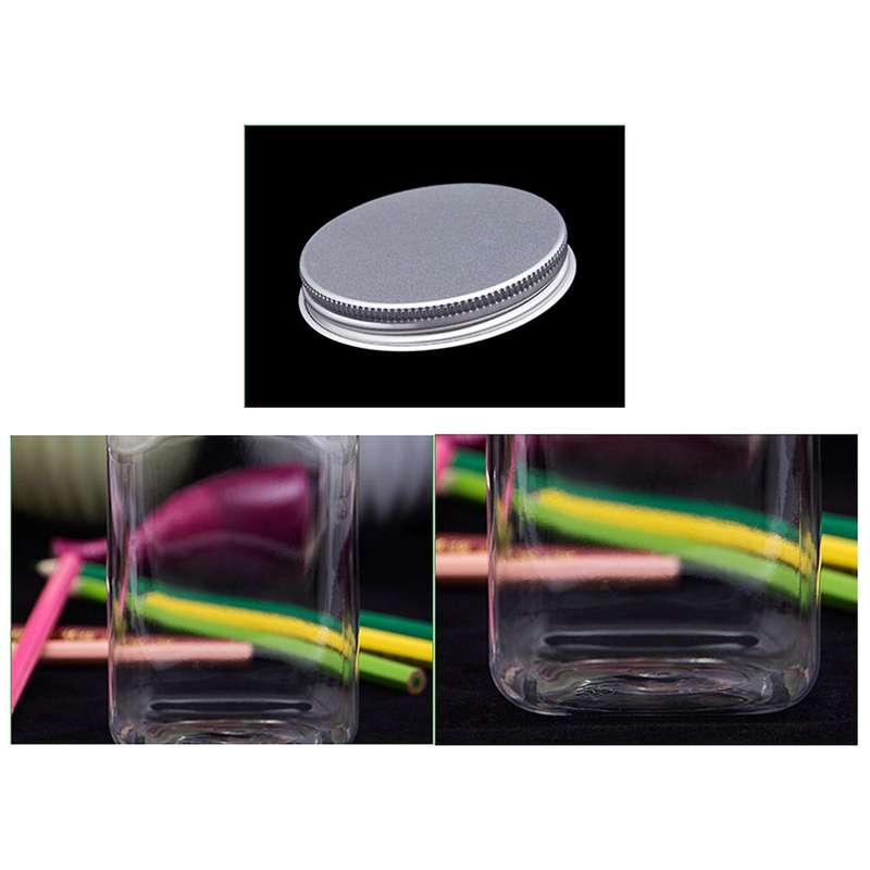 12pcs Condiment Jar Set,transparent Plastic Bottle Food Packaging Bottle Airtight Metal Cap Empty S