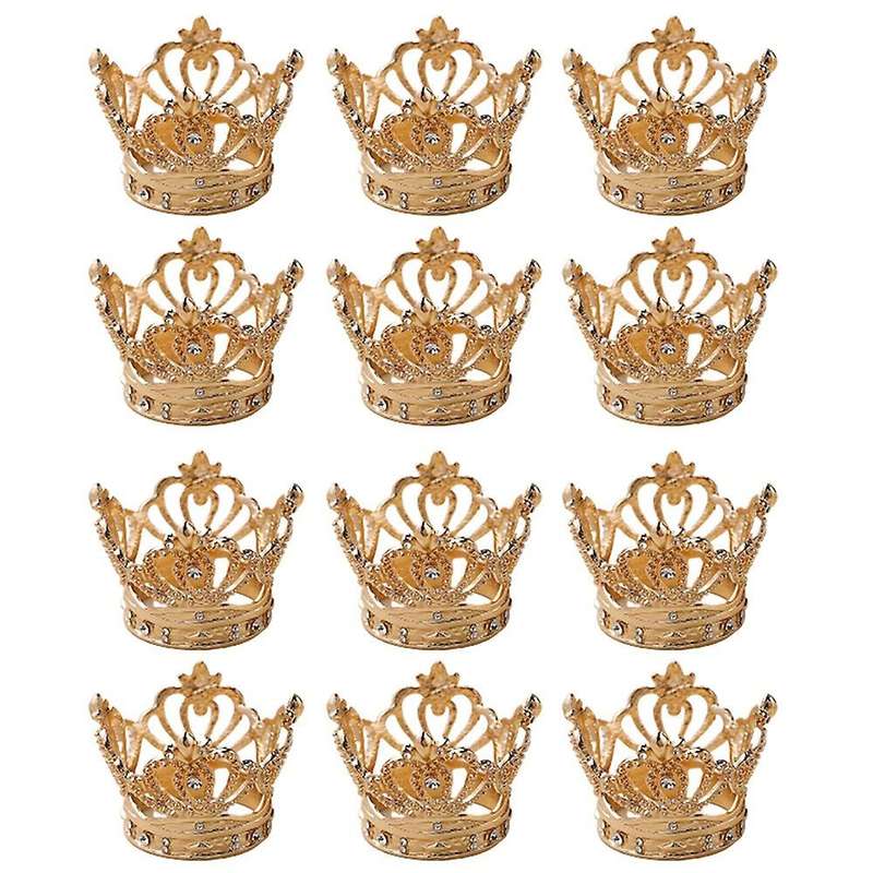 12Pcs Crown Napkin Ring Metal Tissue Ring Napkin Buckle Suitable for Wedding Banquet Hotel Holiday P