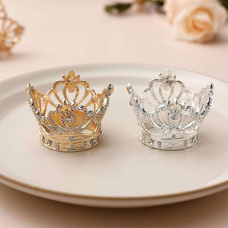 12Pcs Crown Napkin Ring Metal Tissue Ring Napkin Buckle Suitable for Wedding Banquet Hotel Holiday P