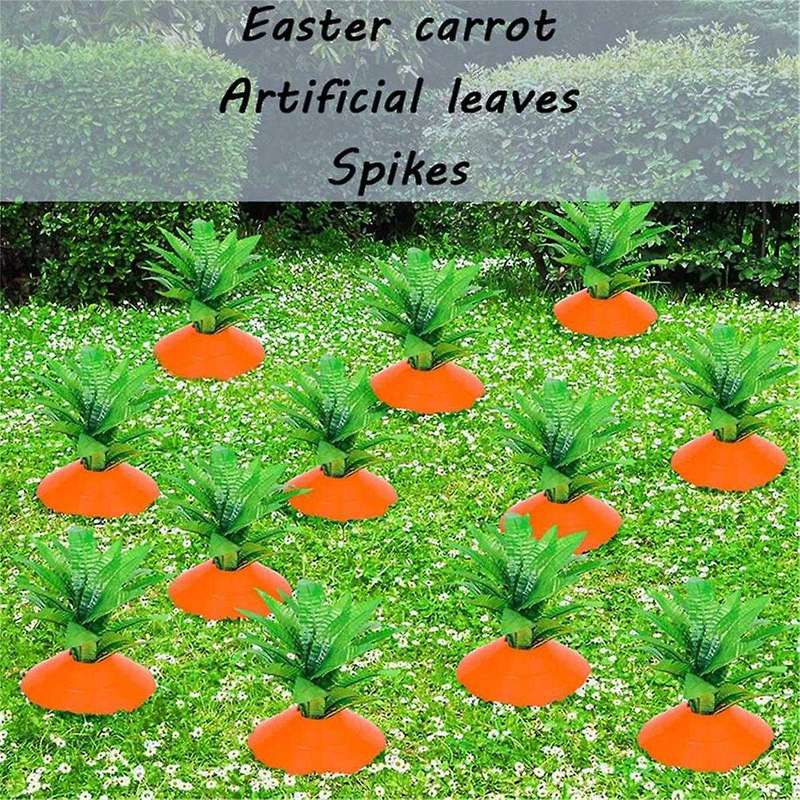 12PCS Easter Carrot Garden Stake Carrot Decorative, Carrots Decor, Sign Carrot Decorative Stake
