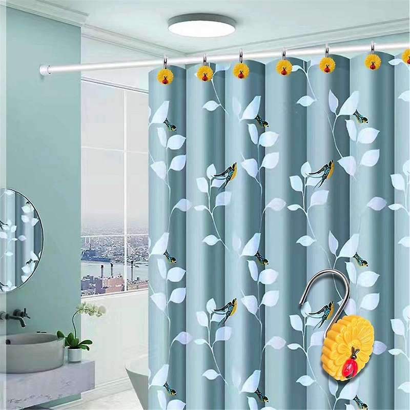 12Pcs Durable Metal Shower Curtain Rings Easy Glide Shower Hooks for Shower Curtain Decorative Showe
