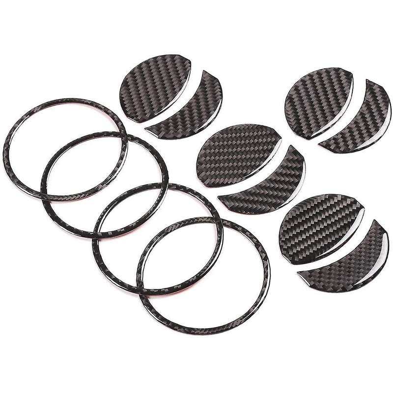 12Pcs for 2015-2020 Car Center Air Conditioning Outlet Vent Trim Cover Carbon Fiber Sticker Accessor