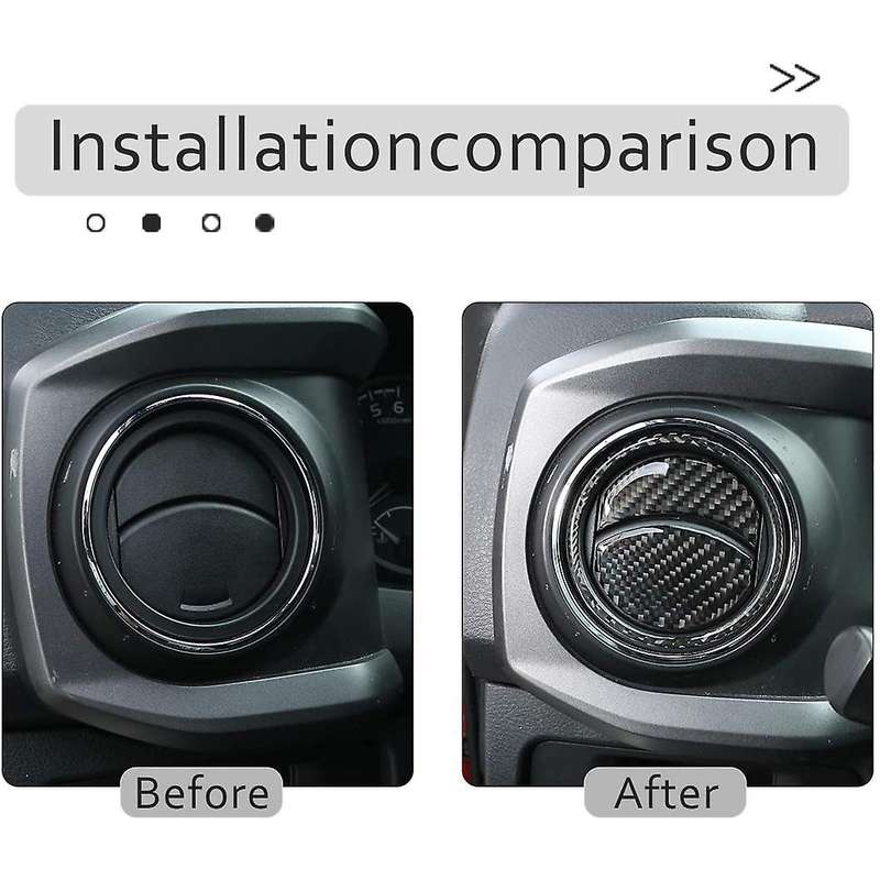 12Pcs for 2015-2020 Car Center Air Conditioning Outlet Vent Trim Cover Carbon Fiber Sticker Accessor