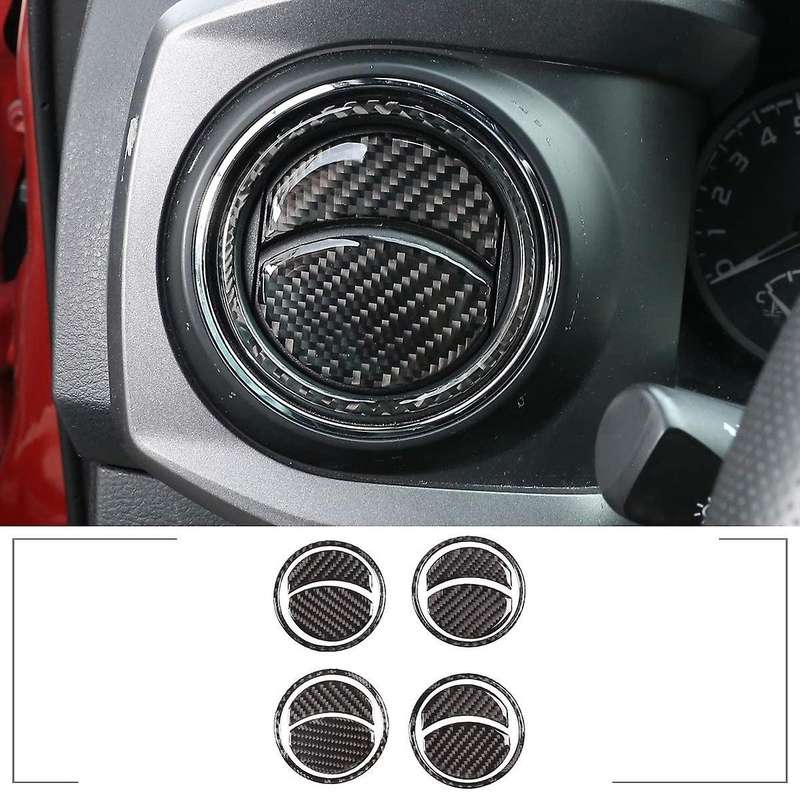 12Pcs for 2015-2020 Car Center Air Conditioning Outlet Vent Trim Cover Carbon Fiber Sticker Accessor