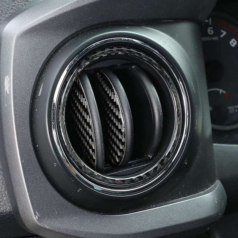 12Pcs for 2015-2020 Car Center Air Conditioning Outlet Vent Trim Cover Carbon Fiber Sticker Accessor