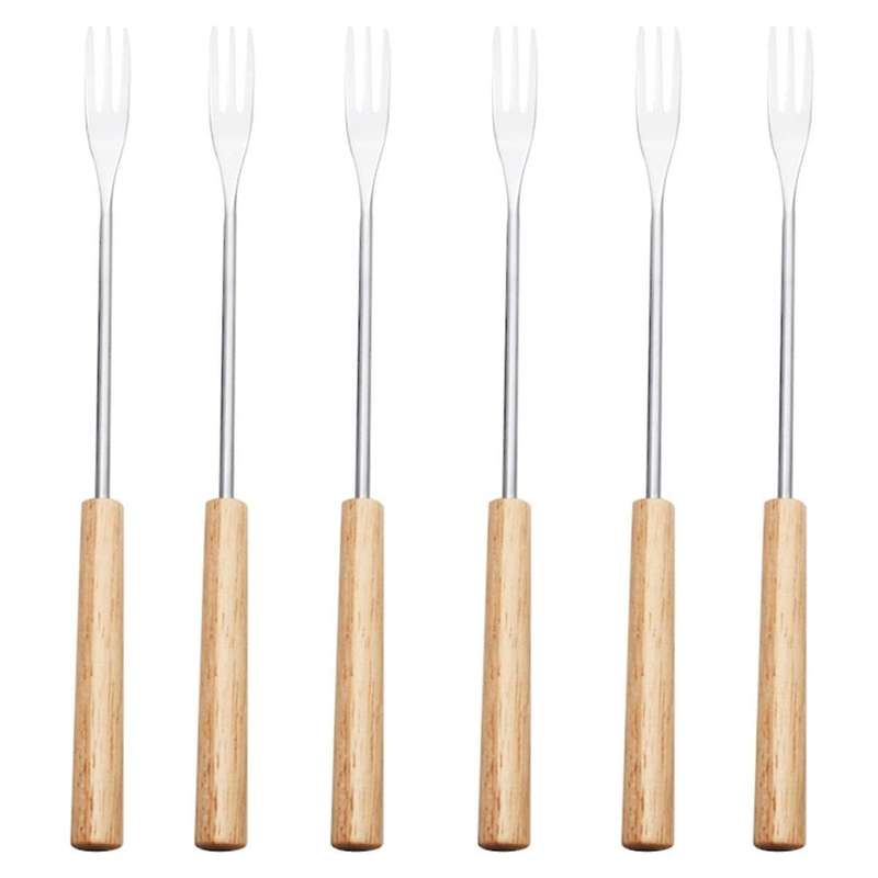 12pcs Fondue Fork Grilling Set Muddler for Cocktails Set Reusable Fruit Forks Bbq Fork Dipping Ice C