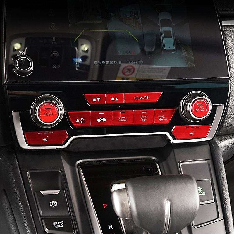 12PCS for -V 2017-2021 Car Aluminum Air Conditioning Button Sticker Cover Trim Decoration Accessorie