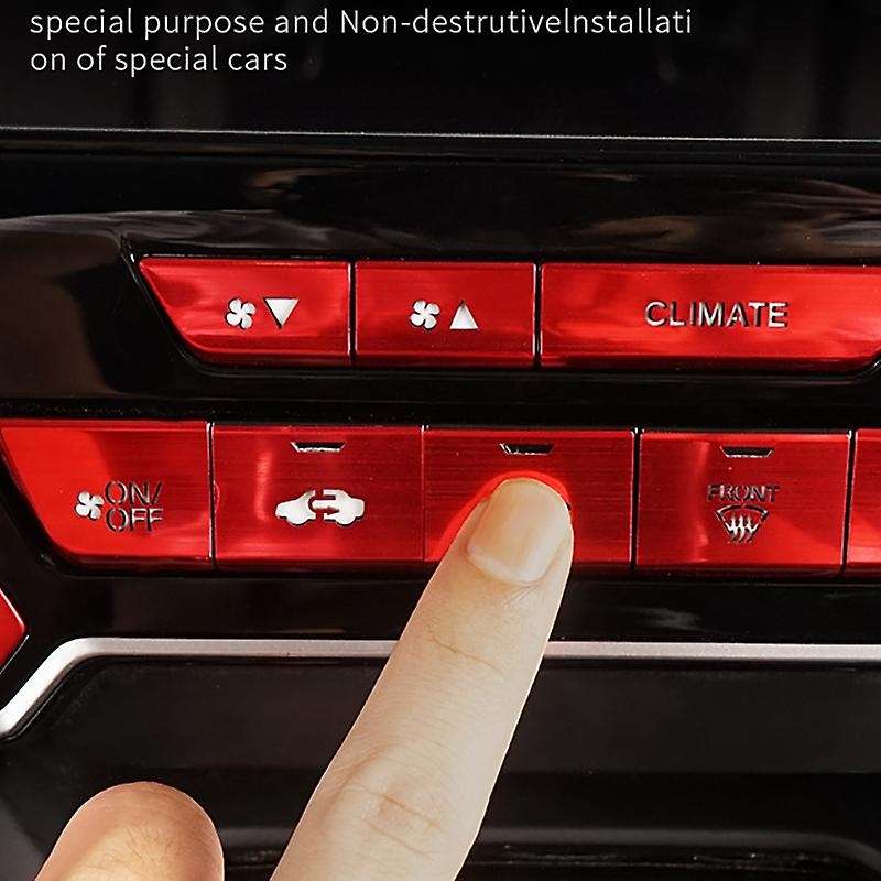 12PCS for -V 2017-2021 Car Aluminum Air Conditioning Button Sticker Cover Trim Decoration Accessorie
