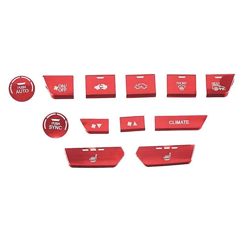 12PCS for -V 2017-2021 Car Aluminum Air Conditioning Button Sticker Cover Trim Decoration Accessorie