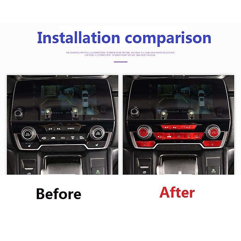 12PCS for -V 2017-2021 Car Aluminum Air Conditioning Button Sticker Cover Trim Decoration Accessorie