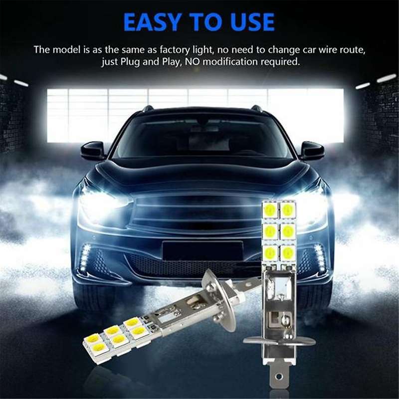 12PCS H1 6000K Super White 80W LED Headlight Bulbs Kit Fog Driving Light