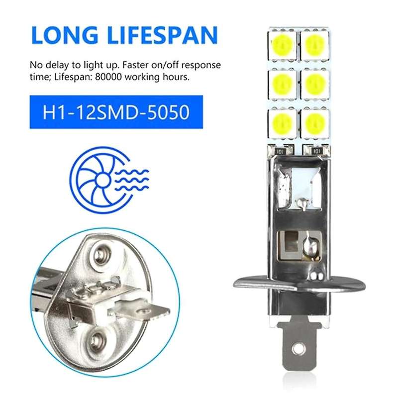 12PCS H1 6000K Super White 80W LED Headlight Bulbs Kit Fog Driving Light