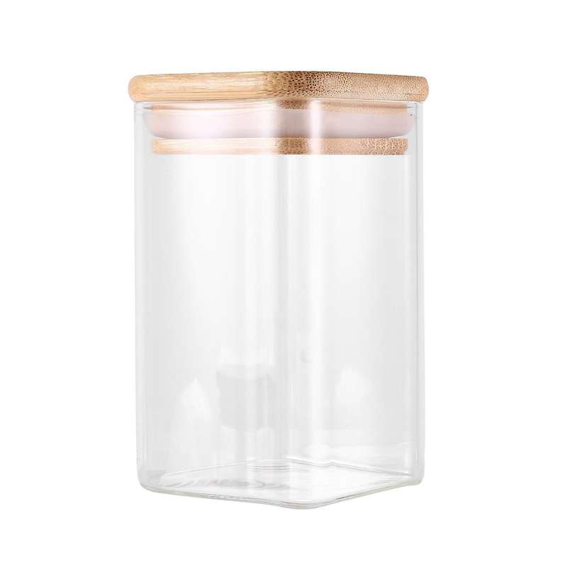 12pcs Glass Spice Jars with Bamboo Lid, 8oz Airtight Square Spice Containers , Empty Seasoning Jars