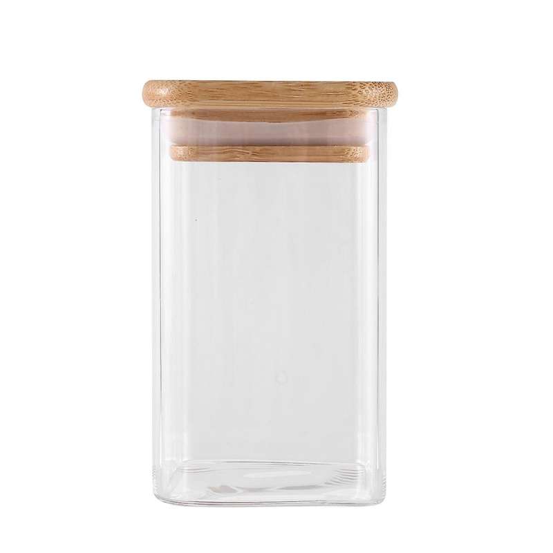 12pcs Glass Spice Jars with Bamboo Lid, 8oz Airtight Square Spice Containers , Empty Seasoning Jars