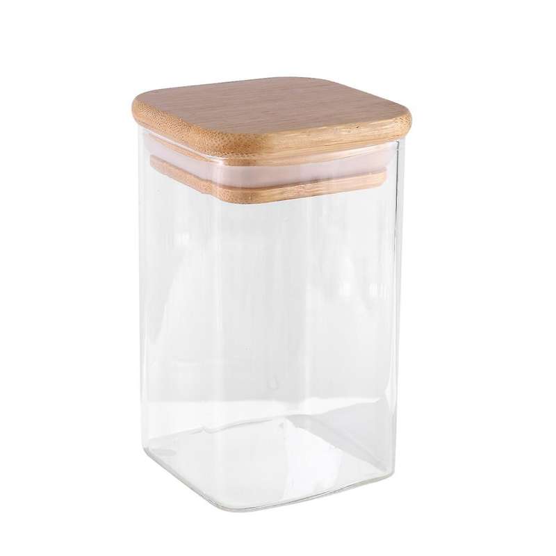 12pcs Glass Spice Jars with Bamboo Lid, 8oz Airtight Square Spice Containers , Empty Seasoning Jars