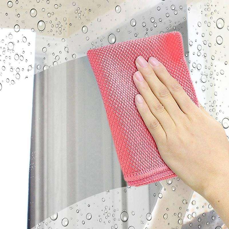 12pcs Glass Cleaning Cloth Dishcloth Lint Free for Windows Kitchen Mirrors Traceless Reusable Fish