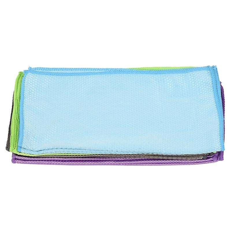 12pcs Glass Cleaning Cloth Dishcloth Lint Free for Windows Kitchen Mirrors Traceless Reusable Fish