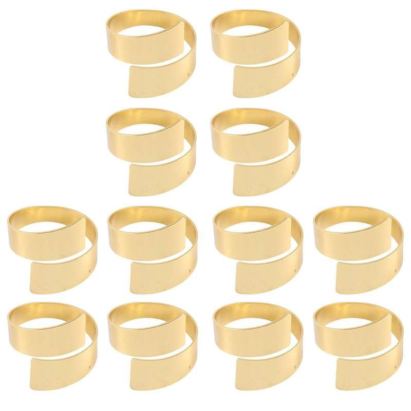 12pcs Gold Metal Table Decor Napkin Ring Holder Spring for Wedding Setting, Easter Dinner, 's Day