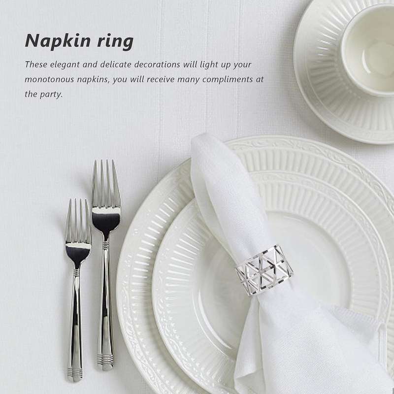 12pcs Hollow Out Napkin Rings Holders Napkin Ring Buckle Holder Household Metal Napkin Holder Adorn