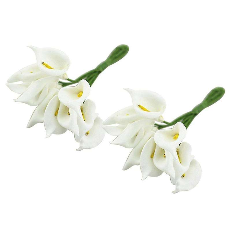 12pcs Mini Calla Artificial Flower Bouquet Wedding Decoration Diy Wreath Gift White