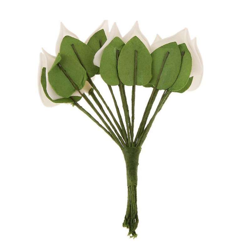 12pcs Mini Calla Artificial Flower Bouquet Wedding Decoration Diy Wreath Gift White