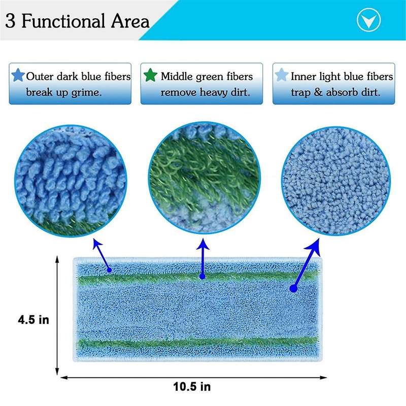 12pcs Mopping Wet Pads for Jet M6 (6110) (6012) (6112) (6113) Ultimate Robot Mop Washable and Reusa