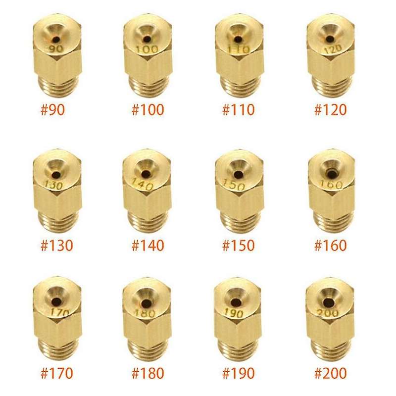 12pcs Motorcycle Carburetor Main Jet Carburettor Main Nozzle Gauge Nozzle for Mikuni Vm Tm 90- 200