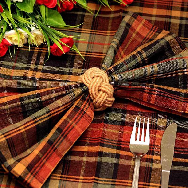 12Pcs Natural Napkin Loop Cord Woven Napkin Buckle Corded Napkin Buckle Waxed Twine Napkin Loop