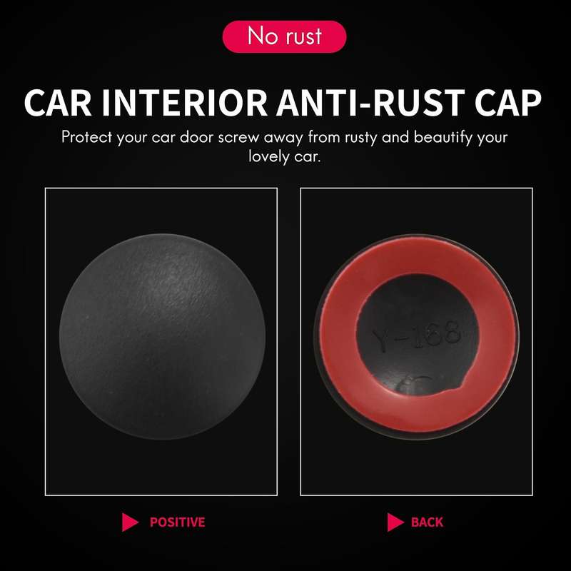 12pcs New Trim Stickers Practical Cover Car Interior Anti-rust Cap Door Lock Screw Protector,black