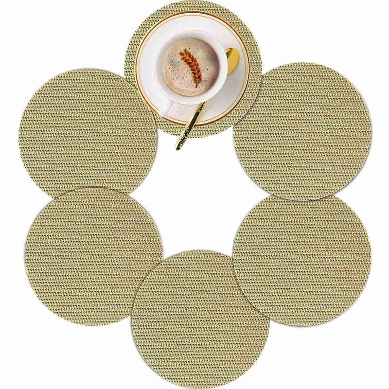 12PCS Placemats PVC Vinyl Placemats Heat Resistant Non-Slip Woven Washable for Kitchen Dining Table