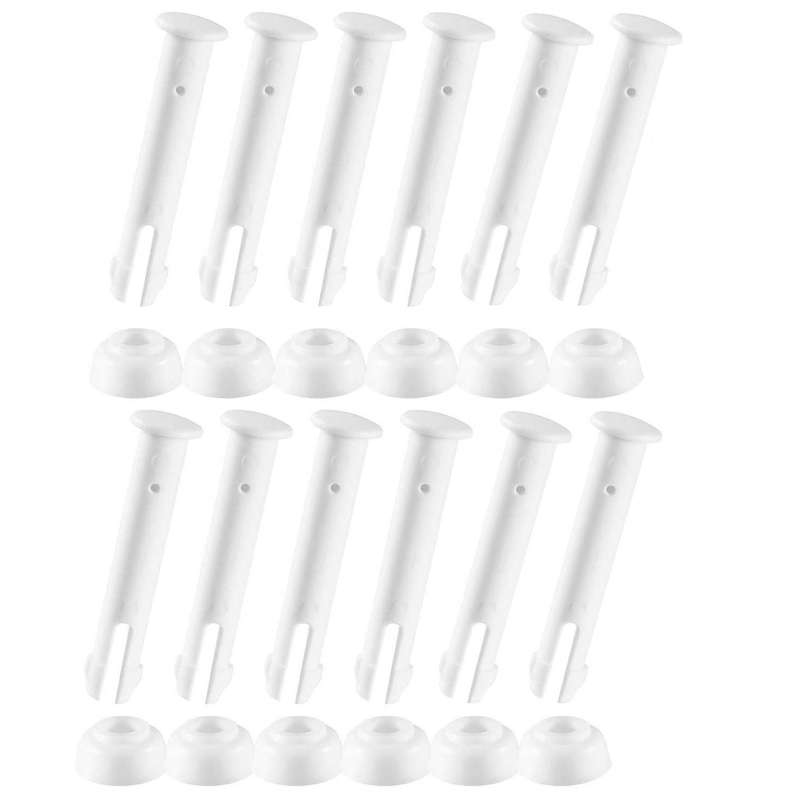 12Pcs Plastic Pool Joint Pins & 12Pcs Rubber Seals Compatible Intex (2.36In)