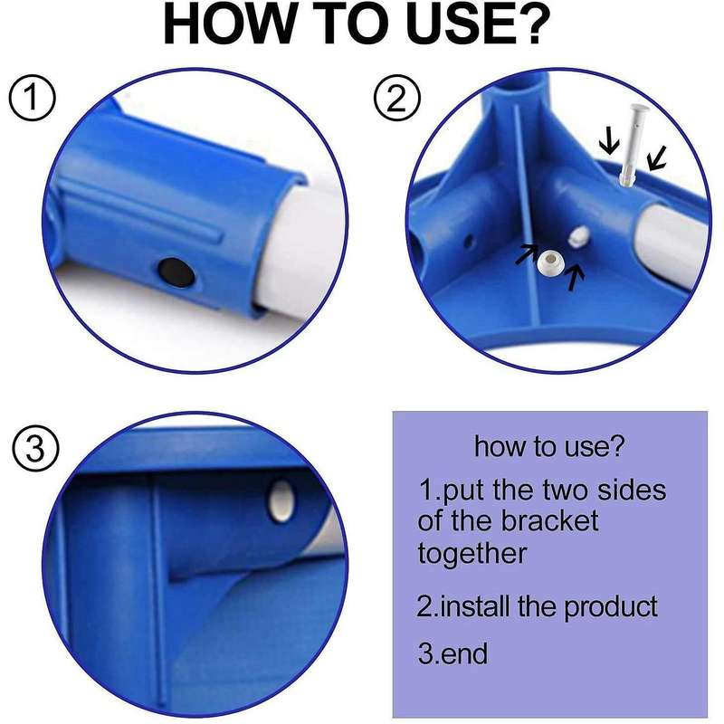 12Pcs Plastic Pool Joint Pins & 12Pcs Rubber Seals Compatible Intex (2.36In)