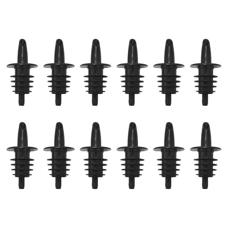 12pcs Plastic Free Flow Liquor Spirit Bottle Pourer Bar Wine Drinks