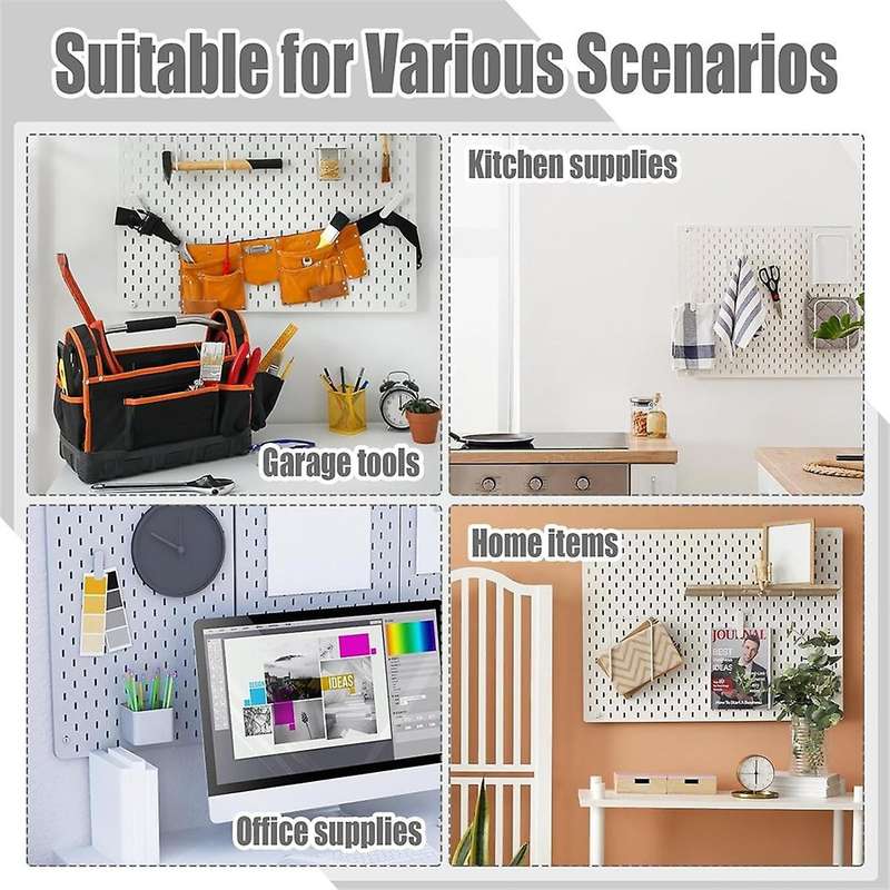 12Pcs Peg Board Hooks, Peg Board Accessories, Long Peg Board Hooks Set Metal Storage Tool Waterproof