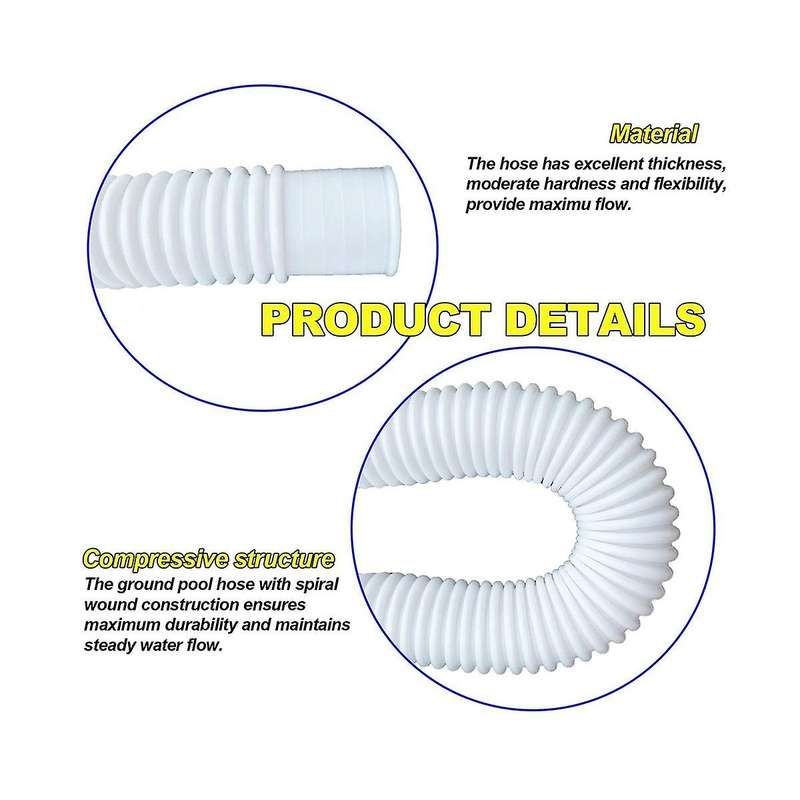 12pcs Pool Hoses for Above Ground Pools, 1.25inch Diameter 59inch Long Pump Hose Compatible for Pum