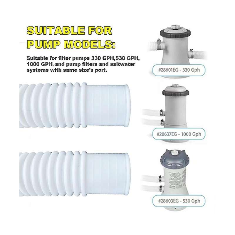 12pcs Pool Hoses for Above Ground Pools, 1.25inch Diameter 59inch Long Pump Hose Compatible for Pum