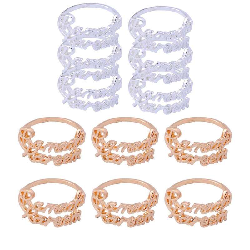 12PCS Ramadan Kareem Napkin Rings Eid Mubarak Muslim Islamic Dinner Table Home Decoration Alloy Napk