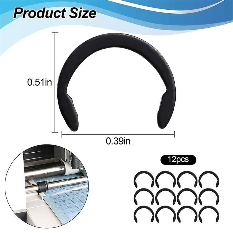 12Pcs Retaining Clip Rings for Cricuts Maker and Explore Airs, Keep Rubber in Place with Retaining R