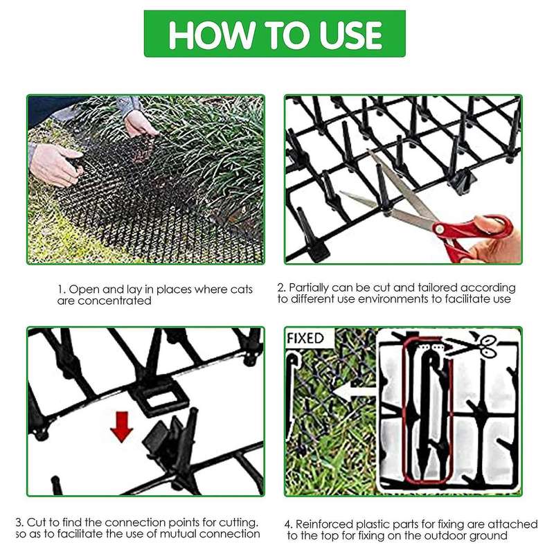 12pcs Scat Mat with ,at Animal Repellent,garden Prickle Strip Dig Stopper Deterrent