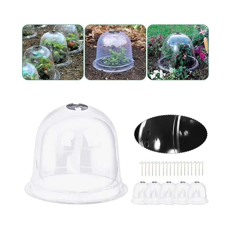 12pcs Reusable Plastic Greenhouse Garden Plant Bell Cover Plant Germination Cover Dome Frost Guard F
