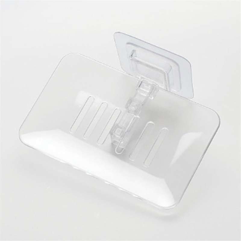 12PCS Soap Box Soap Holder Self Adhesive Draining Soap Box Wall-Mounted Soap Holder Bathroom Soap Tr